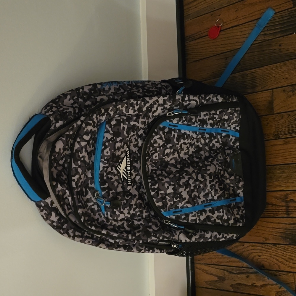 High Sierra blue camo backpack